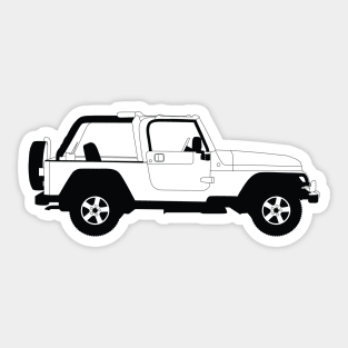 Wrangler Black Outline Sticker